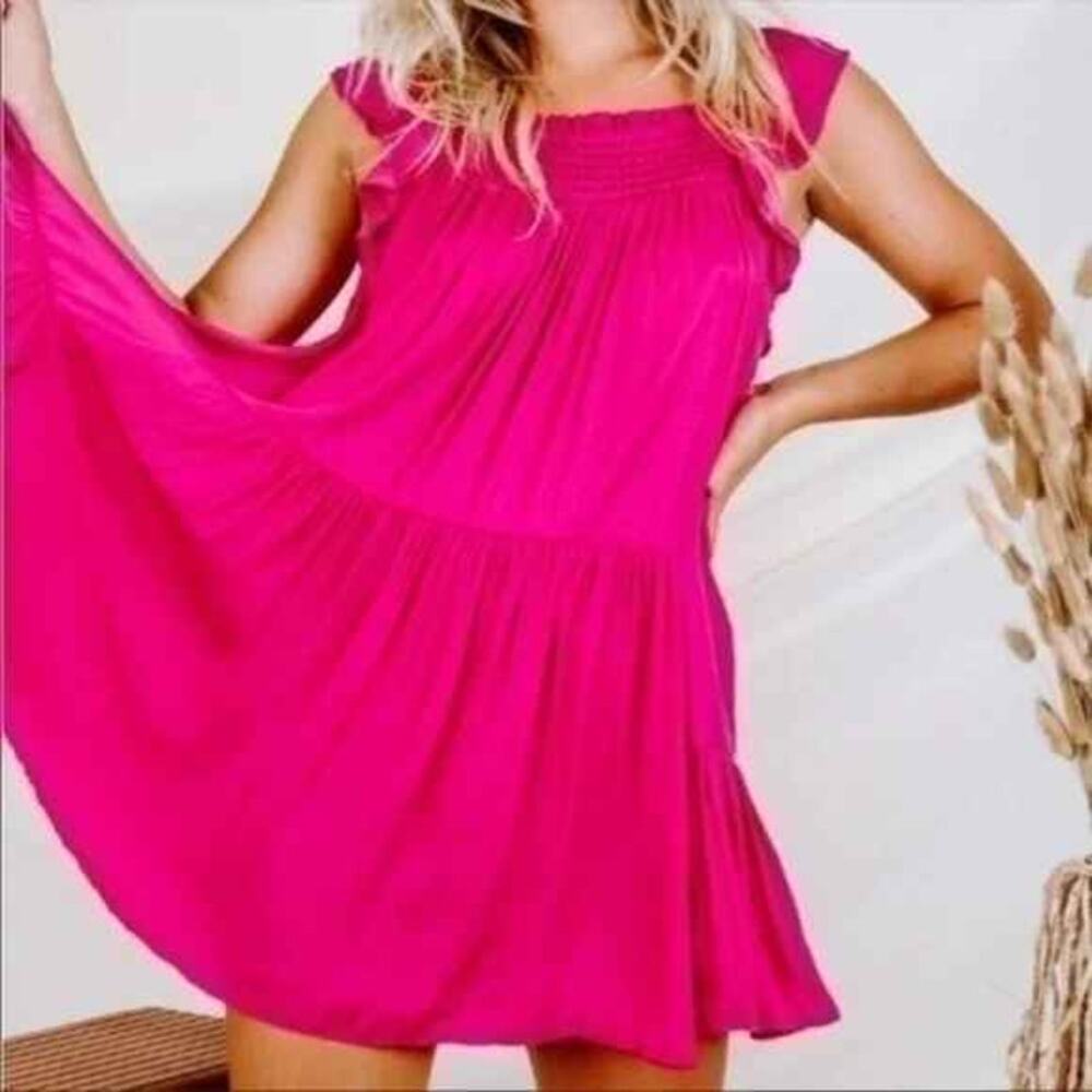 Intimately Free People Want Your Love Pink Mini Babydoll Dress Small - Picture 11 of 12